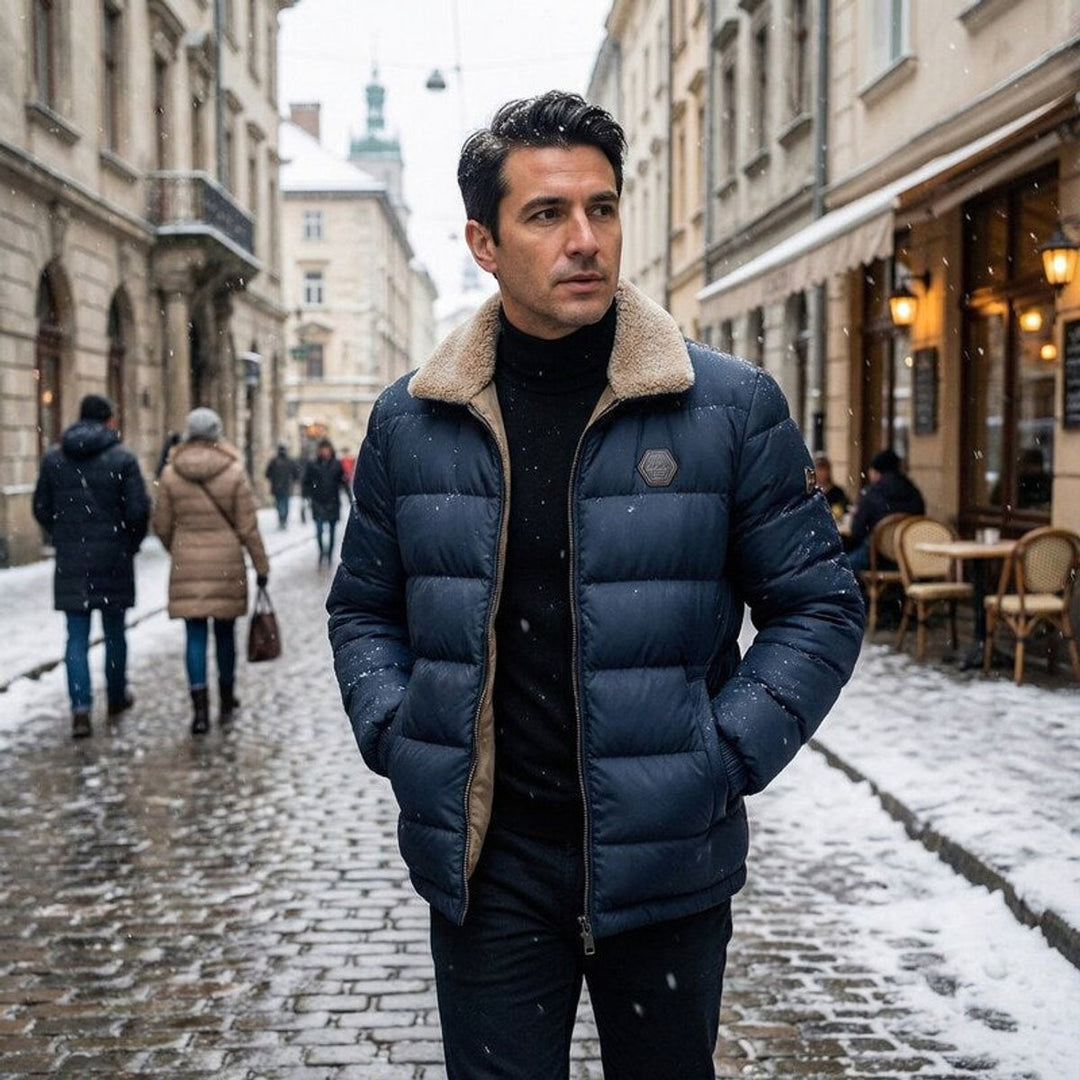 Jacob | Men's Lightweight Down Puffer Waterproof Jacket Fleece Collar Coat