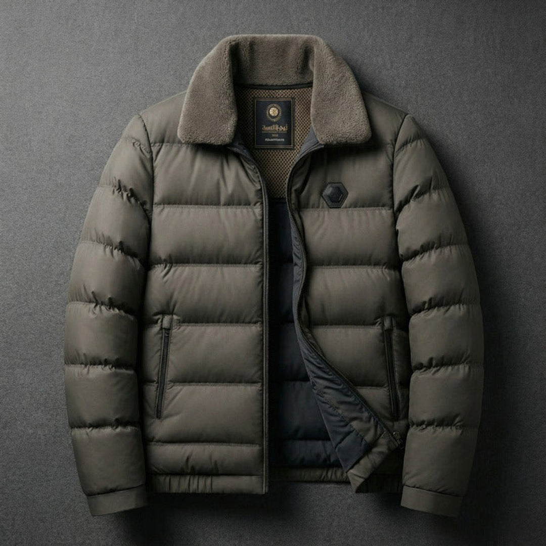 Jacob | Men's Lightweight Down Puffer Waterproof Jacket Fleece Collar Coat