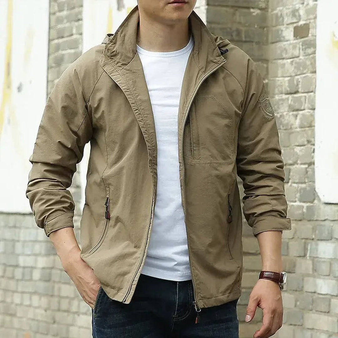Muhammad | Men's Lightweight Hooded Waterproof Jacket Breathable Zip-Up Coat