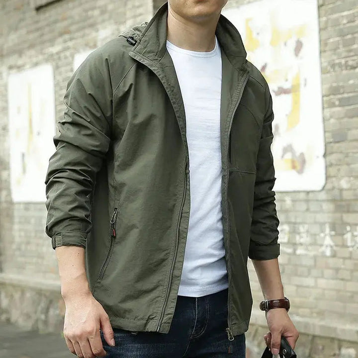 Muhammad | Men's Lightweight Hooded Waterproof Jacket Breathable Zip-Up Coat
