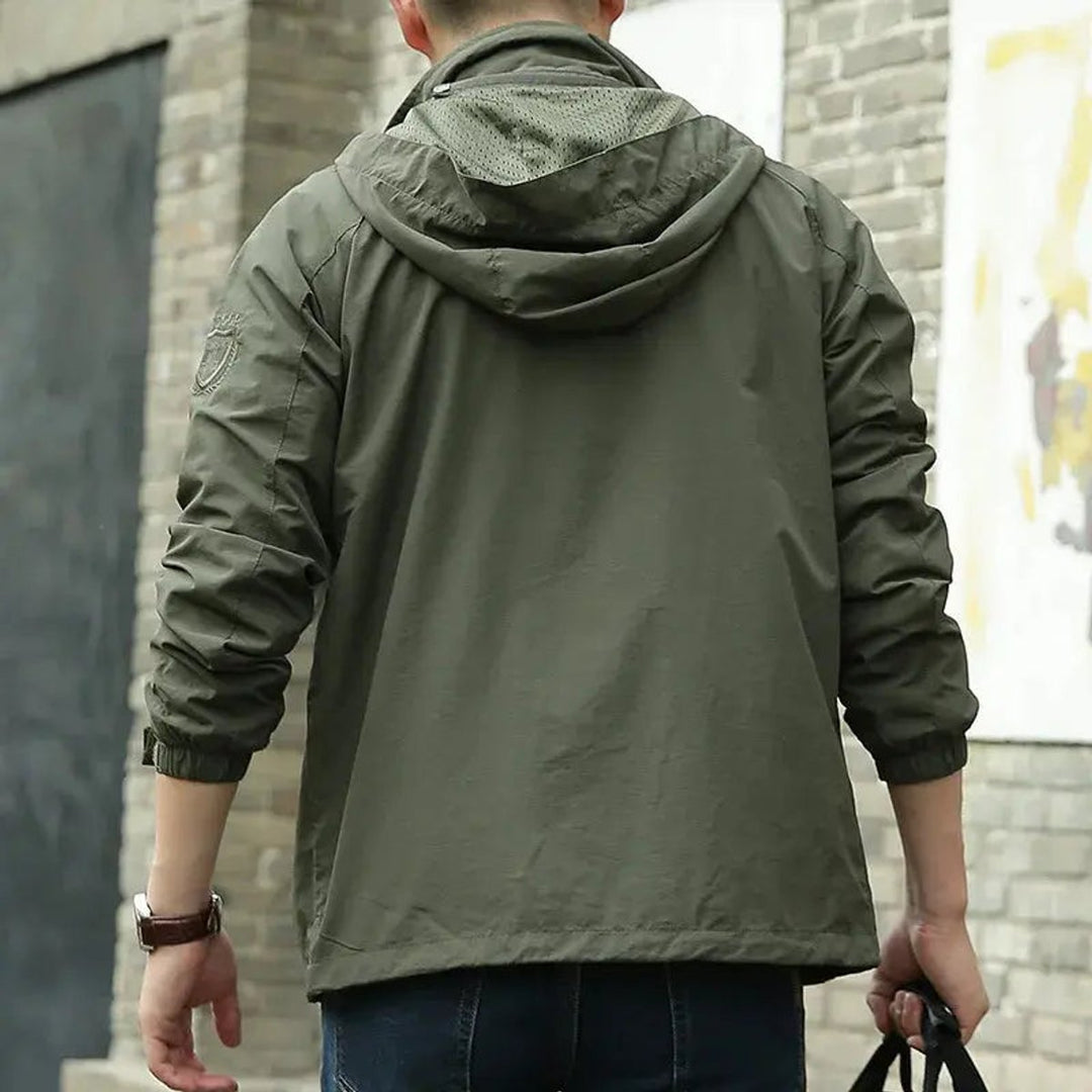 Muhammad | Men's Lightweight Hooded Waterproof Jacket Breathable Zip-Up Coat