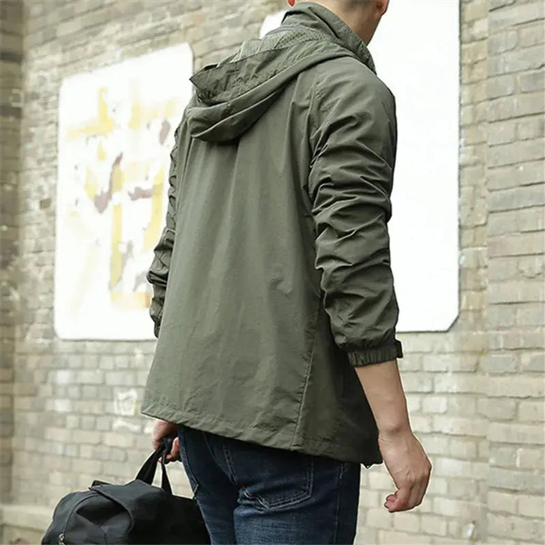 Muhammad | Men's Lightweight Hooded Waterproof Jacket Breathable Zip-Up Coat
