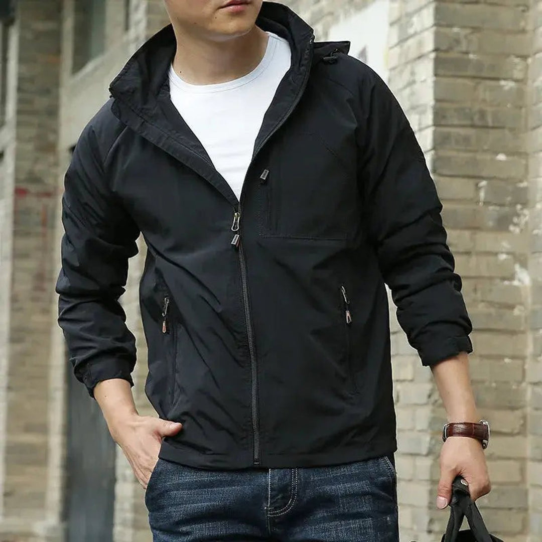 Muhammad | Men's Lightweight Hooded Waterproof Jacket Breathable Zip-Up Coat