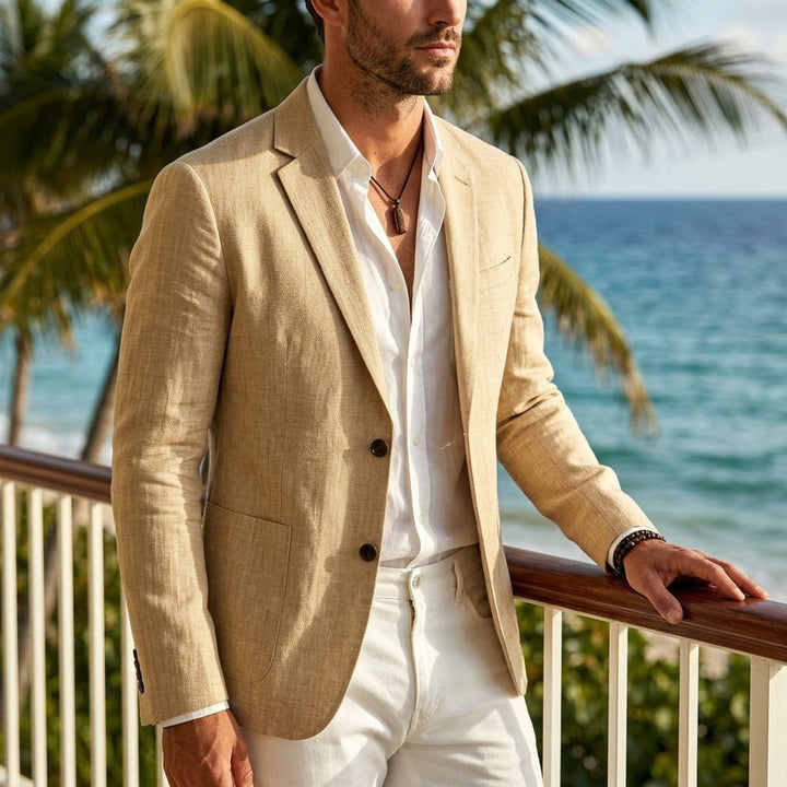 Henry | Mens Lightweight Linen Blazer Jacket Relaxed Smart Casual