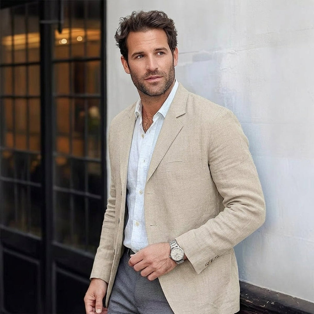 Thomas | Men's Lightweight Linen Unstructured Smart Jacket Blazer