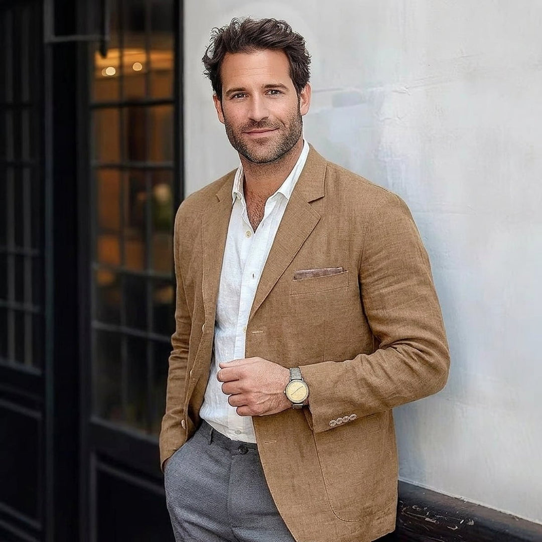 Thomas | Men's Lightweight Linen Unstructured Smart Jacket Blazer