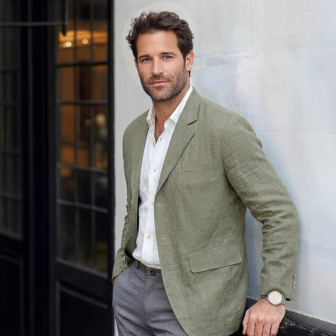 Thomas | Men's Lightweight Linen Unstructured Smart Jacket Blazer