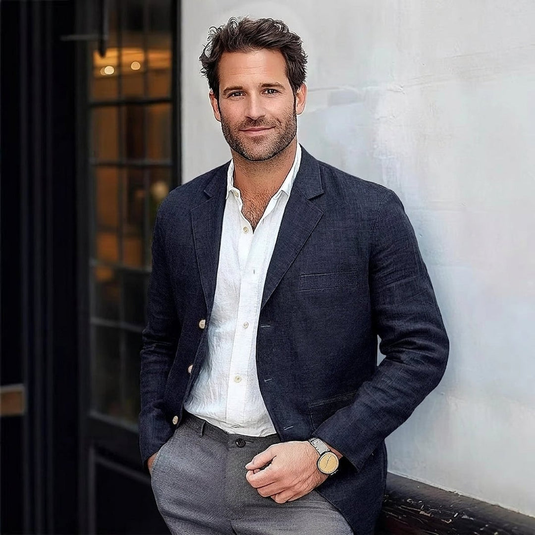 Thomas | Men's Lightweight Linen Unstructured Smart Jacket Blazer