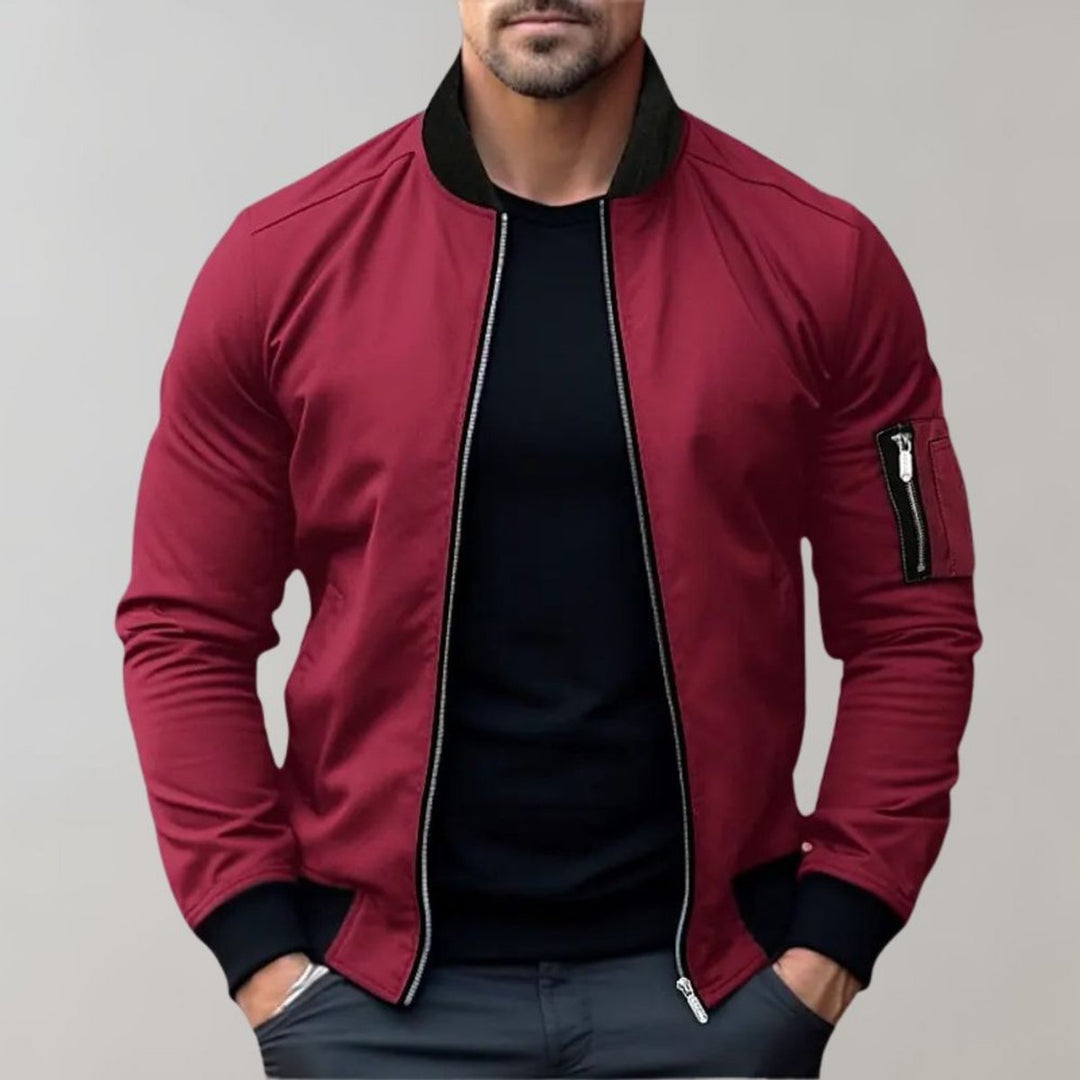 Leo | Men's Lightweight Regular-Fit Zip-Up Bomber Jacket