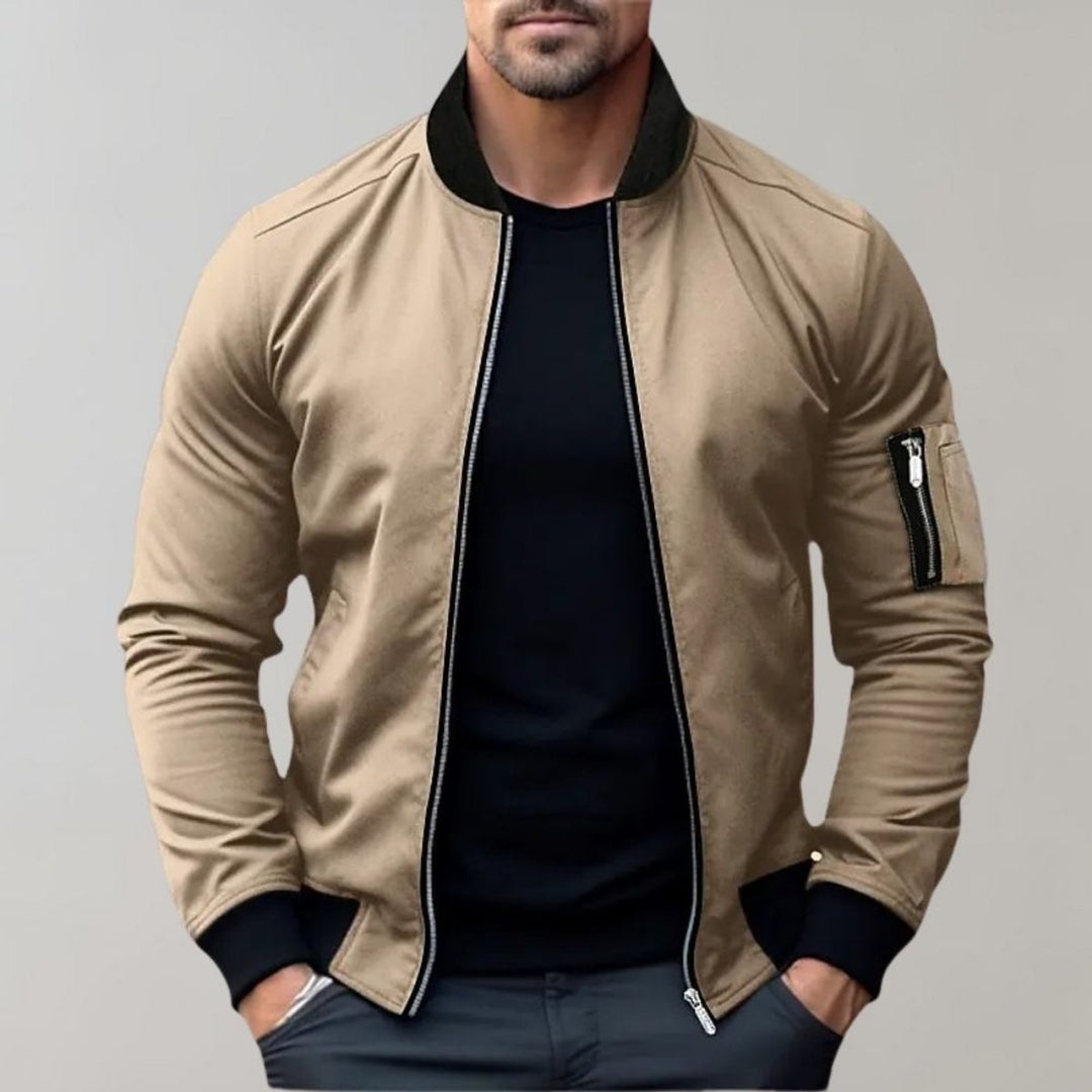 Leo | Men's Lightweight Regular-Fit Zip-Up Bomber Jacket