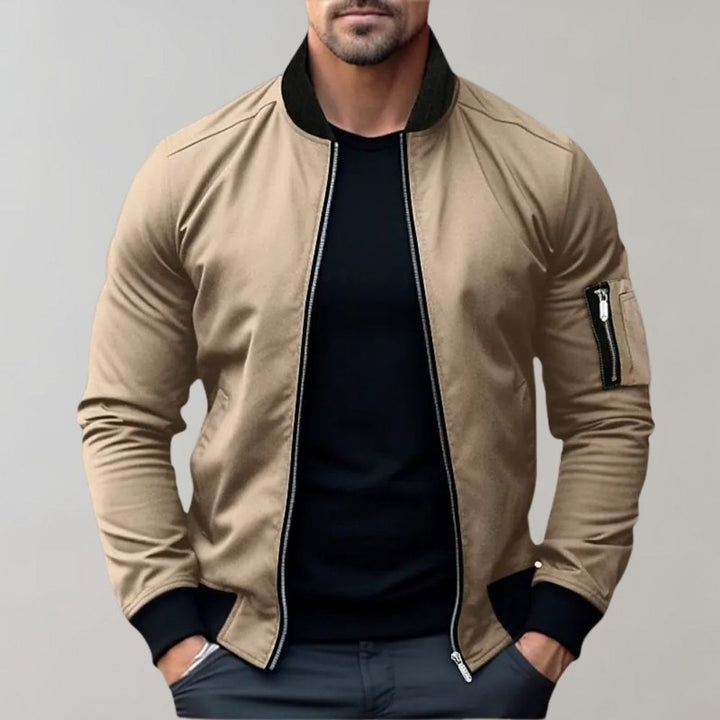 Leo | Men's Lightweight Regular-Fit Zip-Up Bomber Jacket
