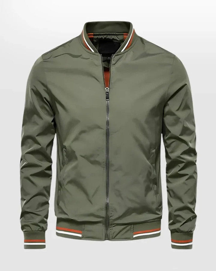 Leo | Men's Lightweight Striped Ribbed-Cuff Bomber Jacket