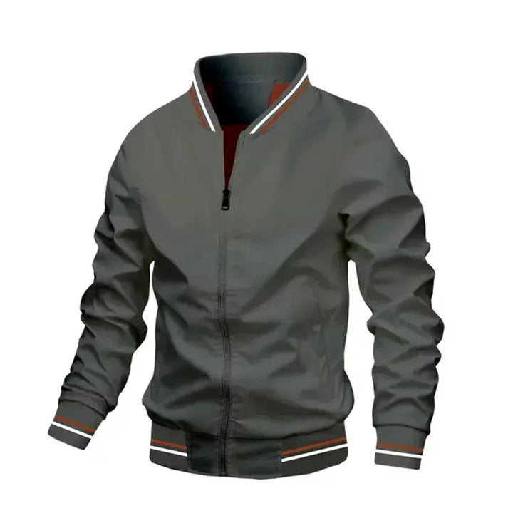 Leo | Men's Lightweight Striped Ribbed-Cuff Bomber Jacket