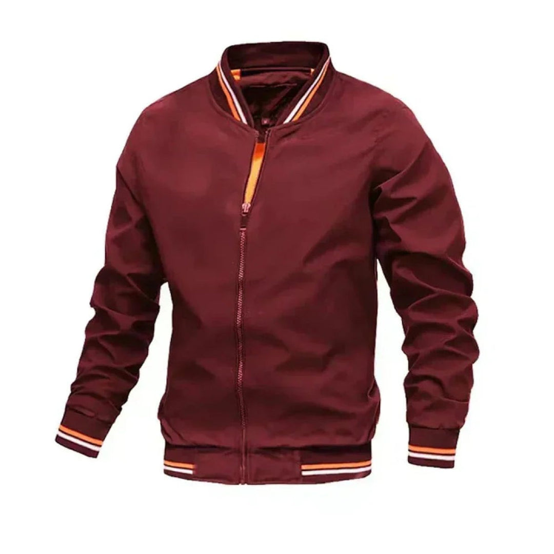 Leo | Men's Lightweight Striped Ribbed-Cuff Bomber Jacket