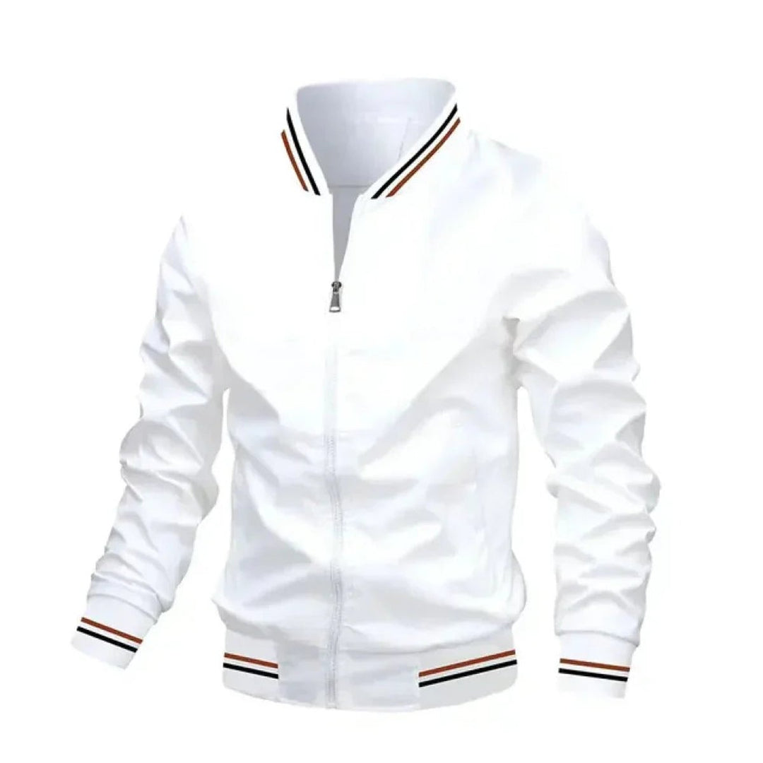 Leo | Men's Lightweight Striped Ribbed-Cuff Bomber Jacket