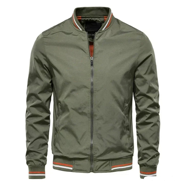 Leo | Men's Lightweight Striped Ribbed-Cuff Bomber Jacket