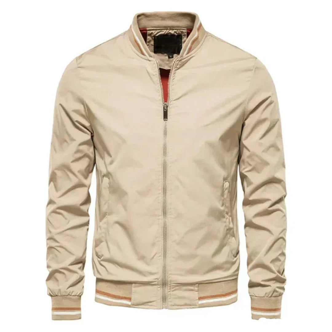 Leo | Men's Lightweight Striped Ribbed-Cuff Bomber Jacket