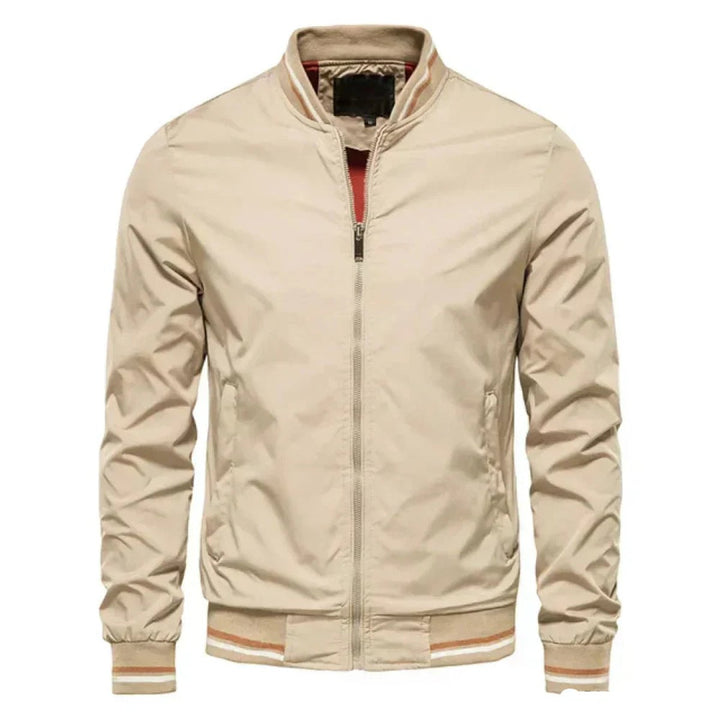 Leo | Men's Lightweight Striped Ribbed-Cuff Bomber Jacket