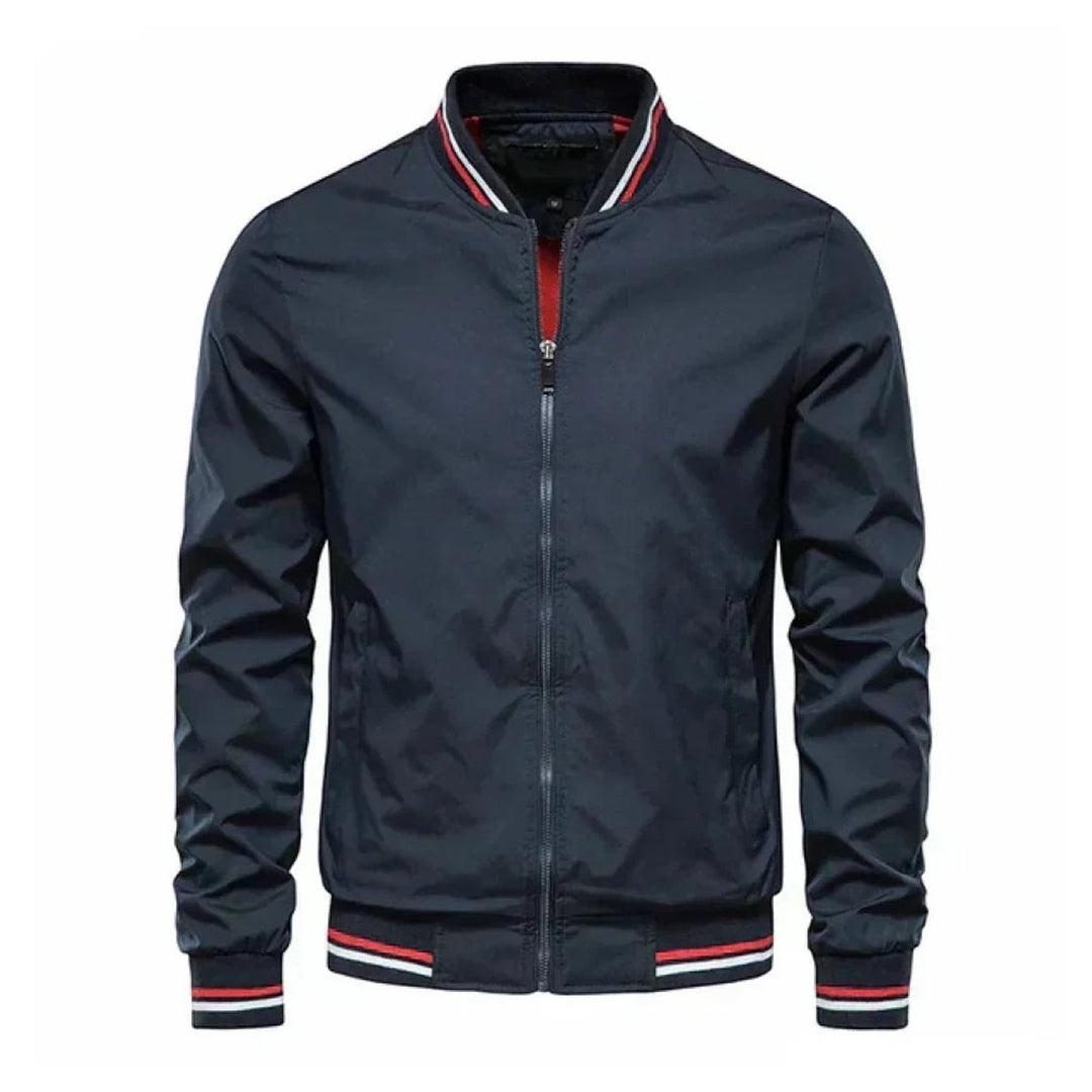 Leo | Men's Lightweight Striped Ribbed-Cuff Bomber Jacket