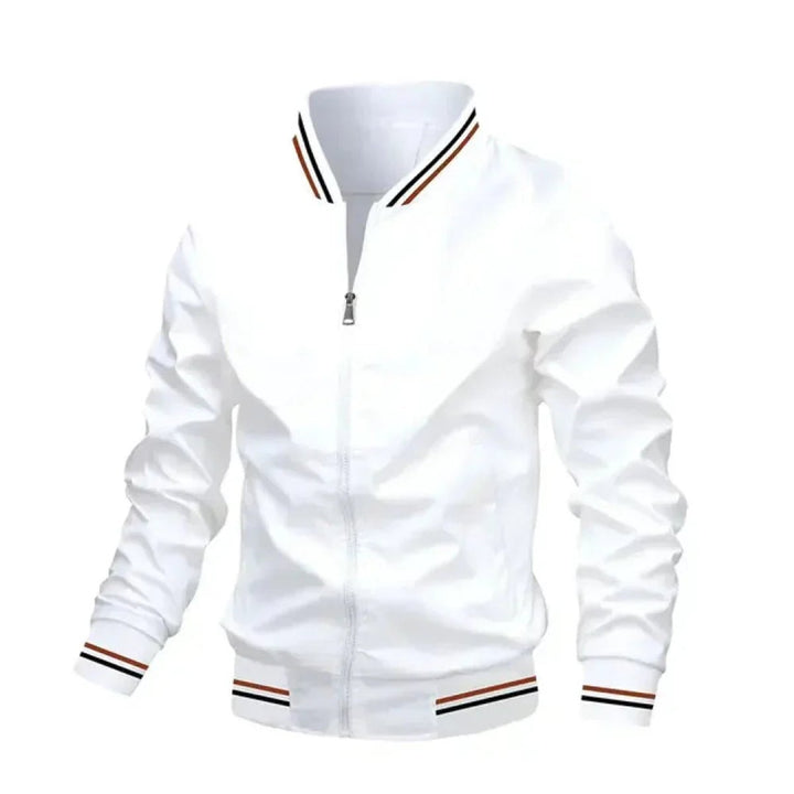 Leo | Men's Lightweight Striped Ribbed-Cuff Bomber Jacket