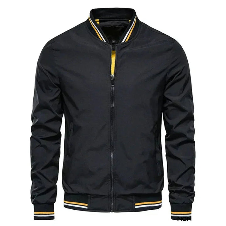 Leo | Men's Lightweight Striped Ribbed-Cuff Bomber Jacket