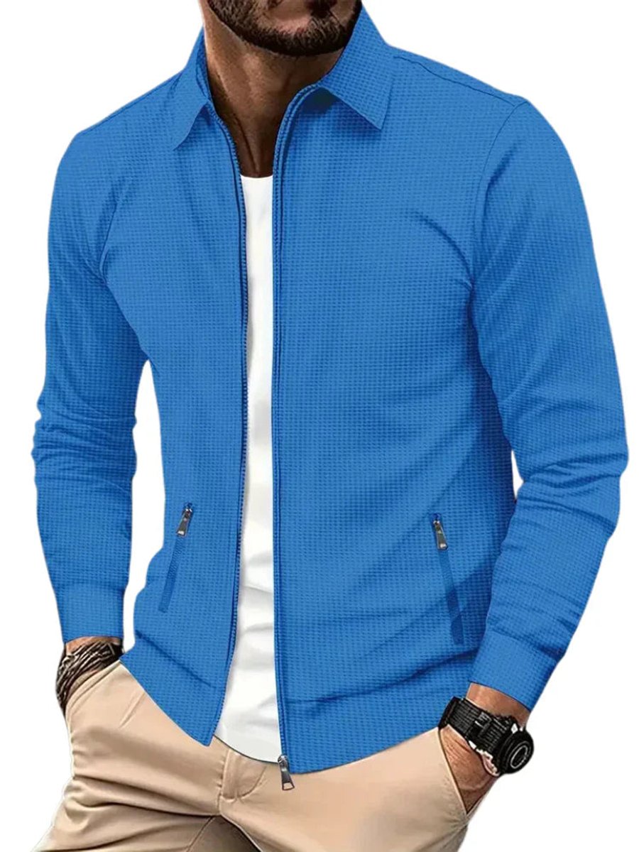 Oscar | Men's Lightweight Waffle-Knit Full-Zip Jacket