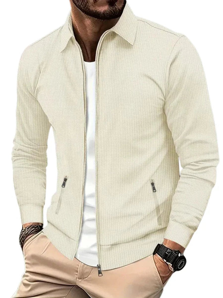 Oscar | Men's Lightweight Waffle-Knit Full-Zip Jacket