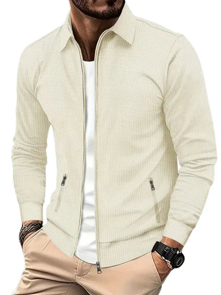 Oscar | Men's Lightweight Waffle-Knit Full-Zip Jacket