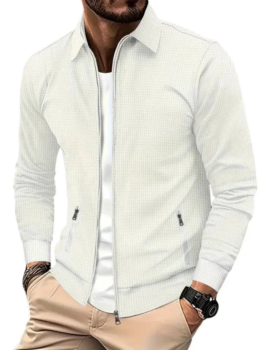 Oscar | Men's Lightweight Waffle-Knit Full-Zip Jacket