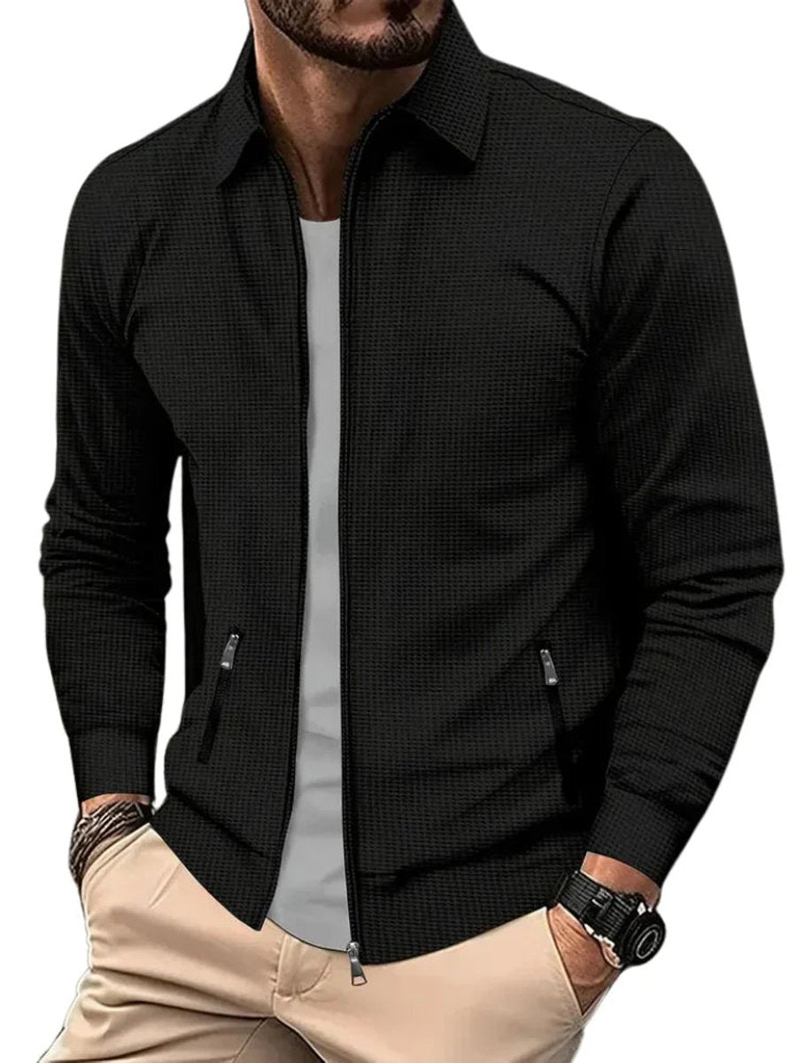 Oscar | Men's Lightweight Waffle-Knit Full-Zip Jacket