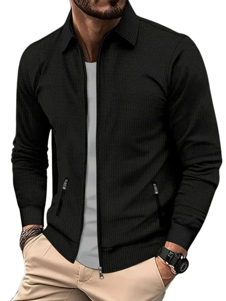 Oscar | Men's Lightweight Waffle-Knit Full-Zip Jacket