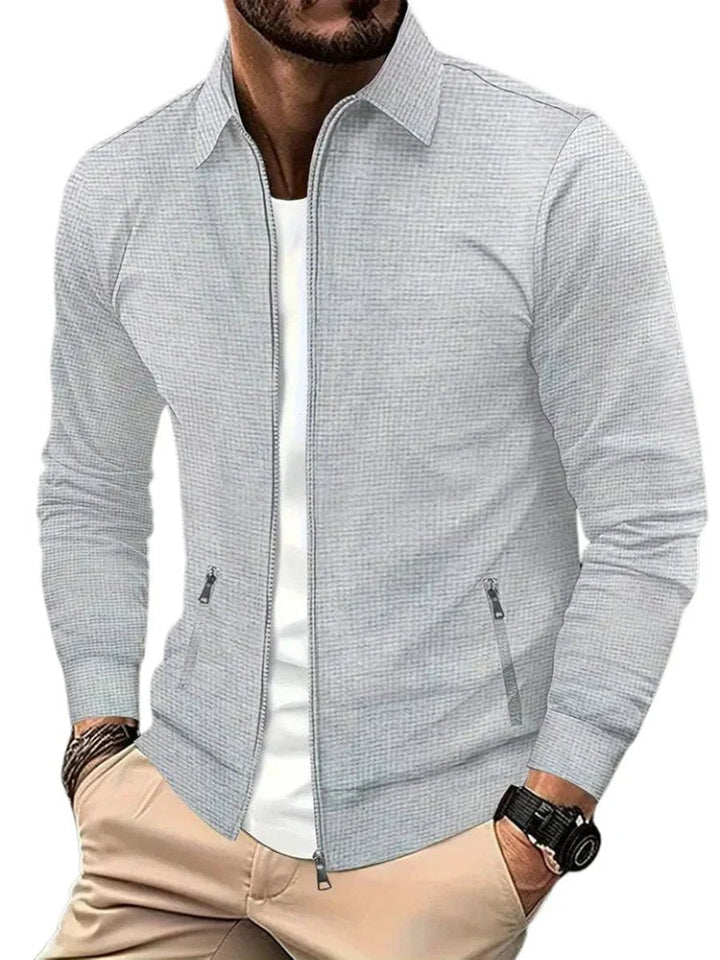 Oscar | Men's Lightweight Waffle-Knit Full-Zip Jacket