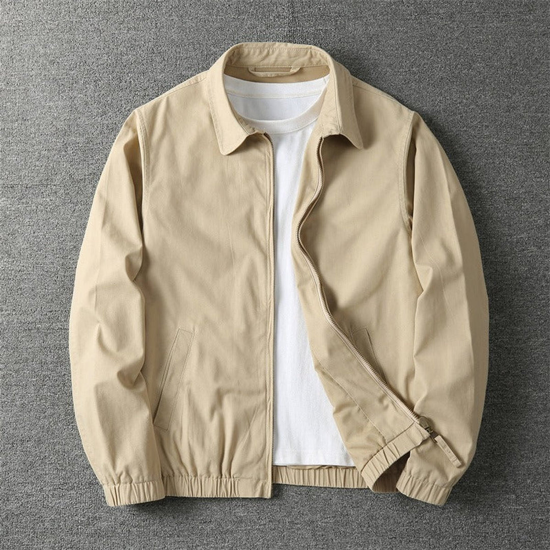 William | Mens Lightweight Zip-Up Bomber Jacket Elasticated Cuff Coat