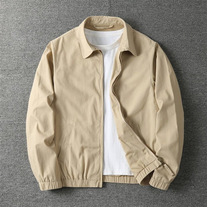 William | Mens Lightweight Zip-Up Bomber Jacket Elasticated Cuff Coat