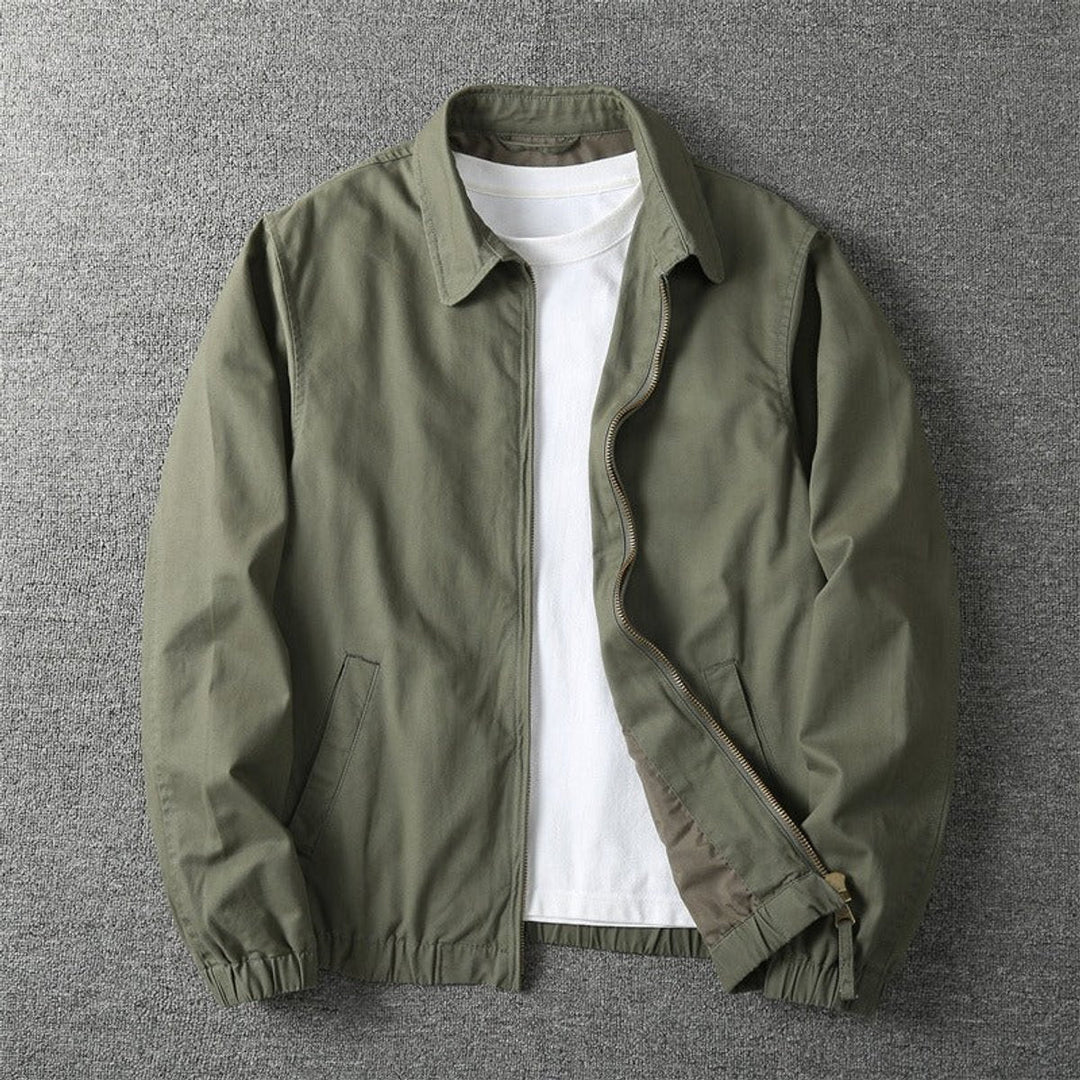 William | Mens Lightweight Zip-Up Bomber Jacket Elasticated Cuff Coat