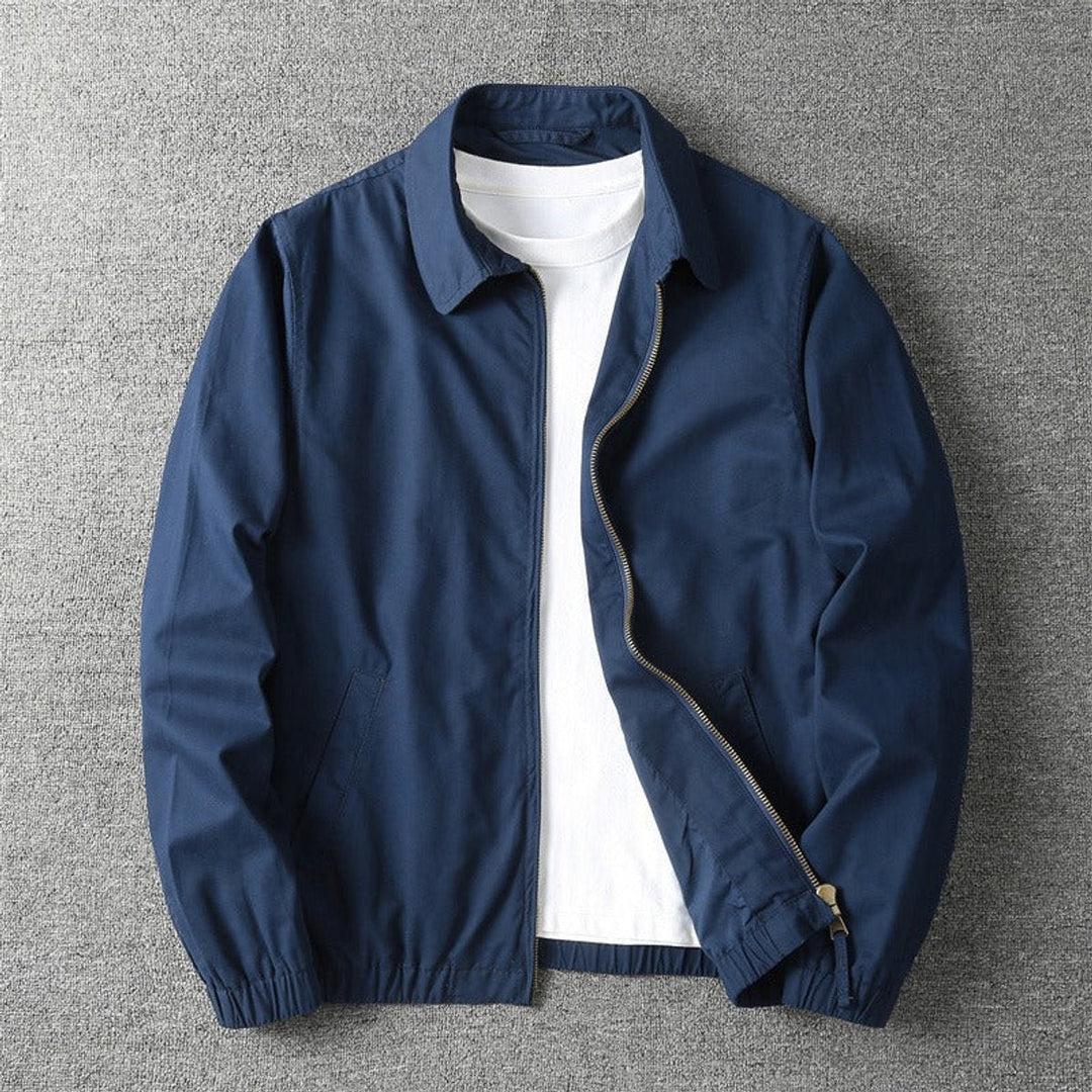 William | Mens Lightweight Zip-Up Bomber Jacket Elasticated Cuff Coat
