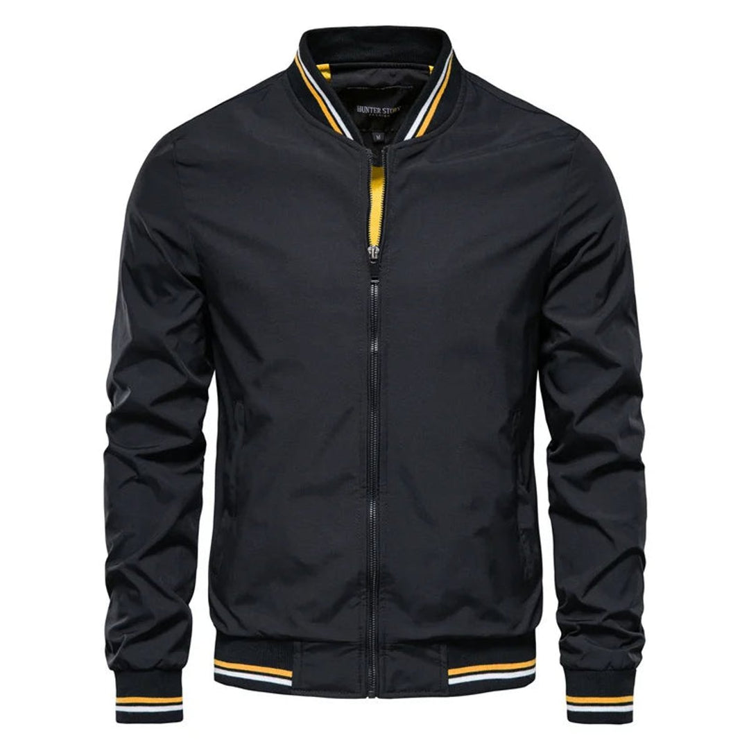 Noah | Men's Lightweight Zip-Up Bomber Jacket Ribbed Collar