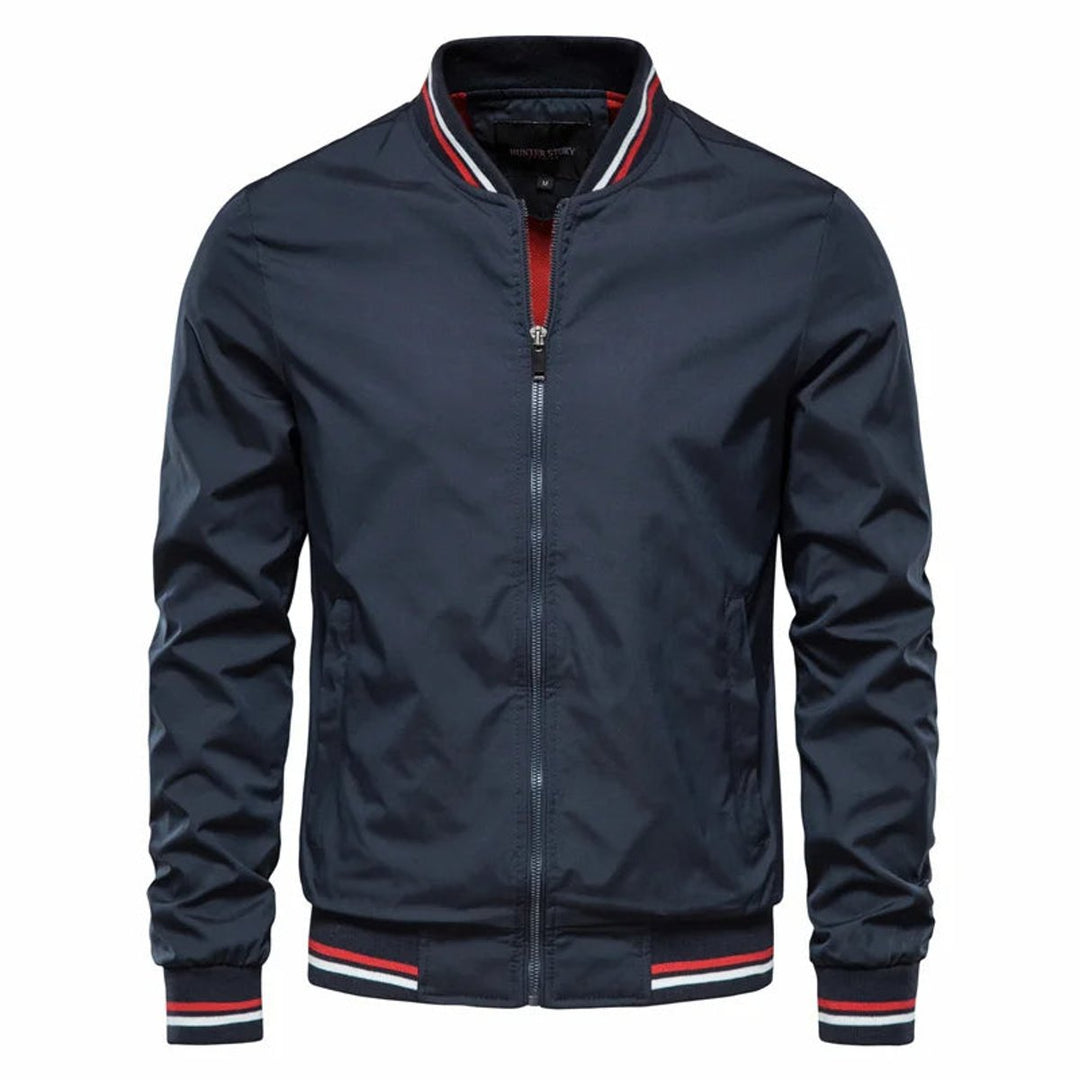 Noah | Men's Lightweight Zip-Up Bomber Jacket Ribbed Collar