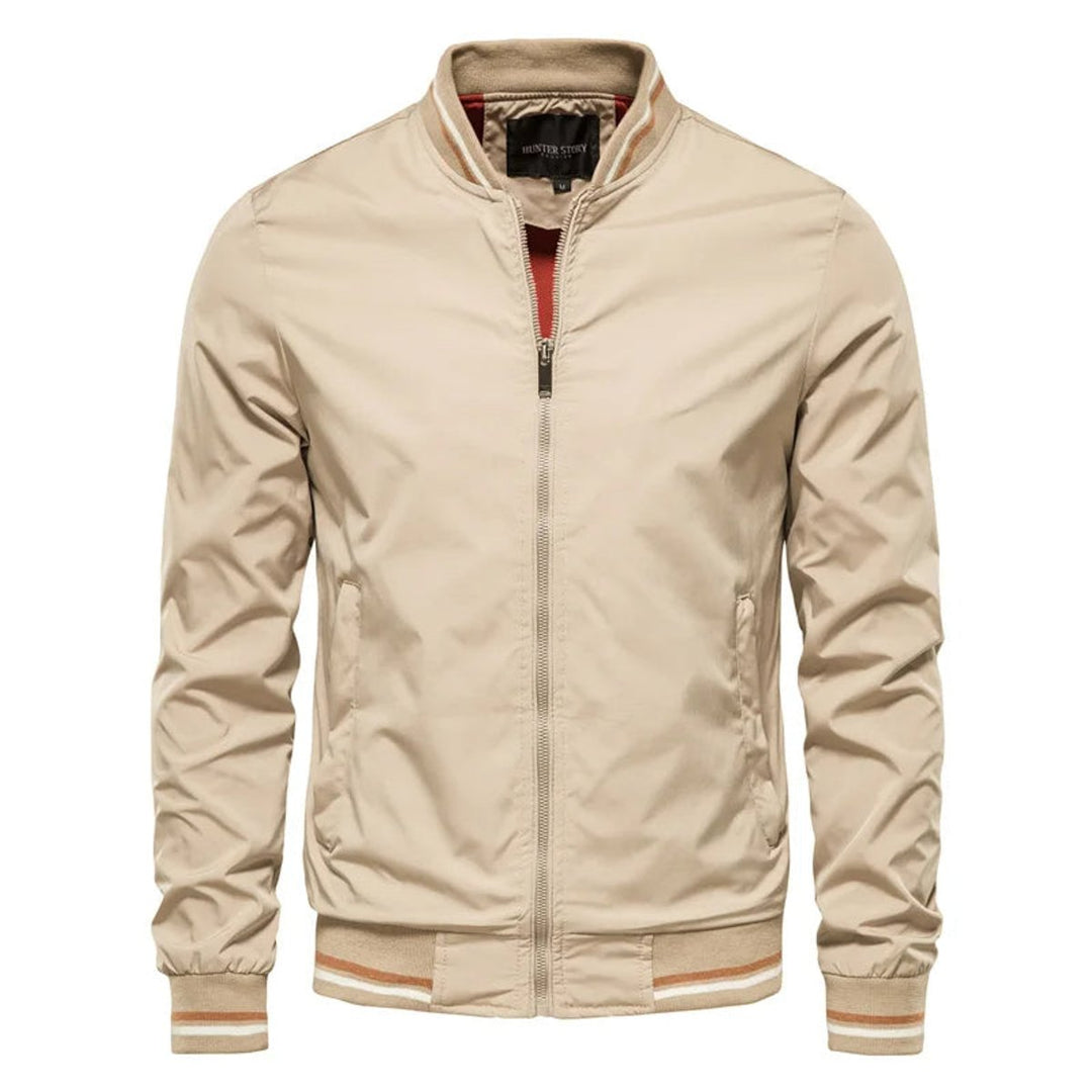Noah | Men's Lightweight Zip-Up Bomber Jacket Ribbed Collar