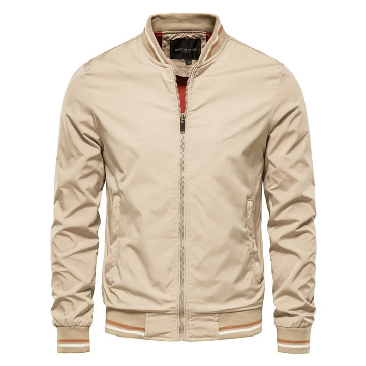 Noah | Men's Lightweight Zip-Up Bomber Jacket Ribbed Collar
