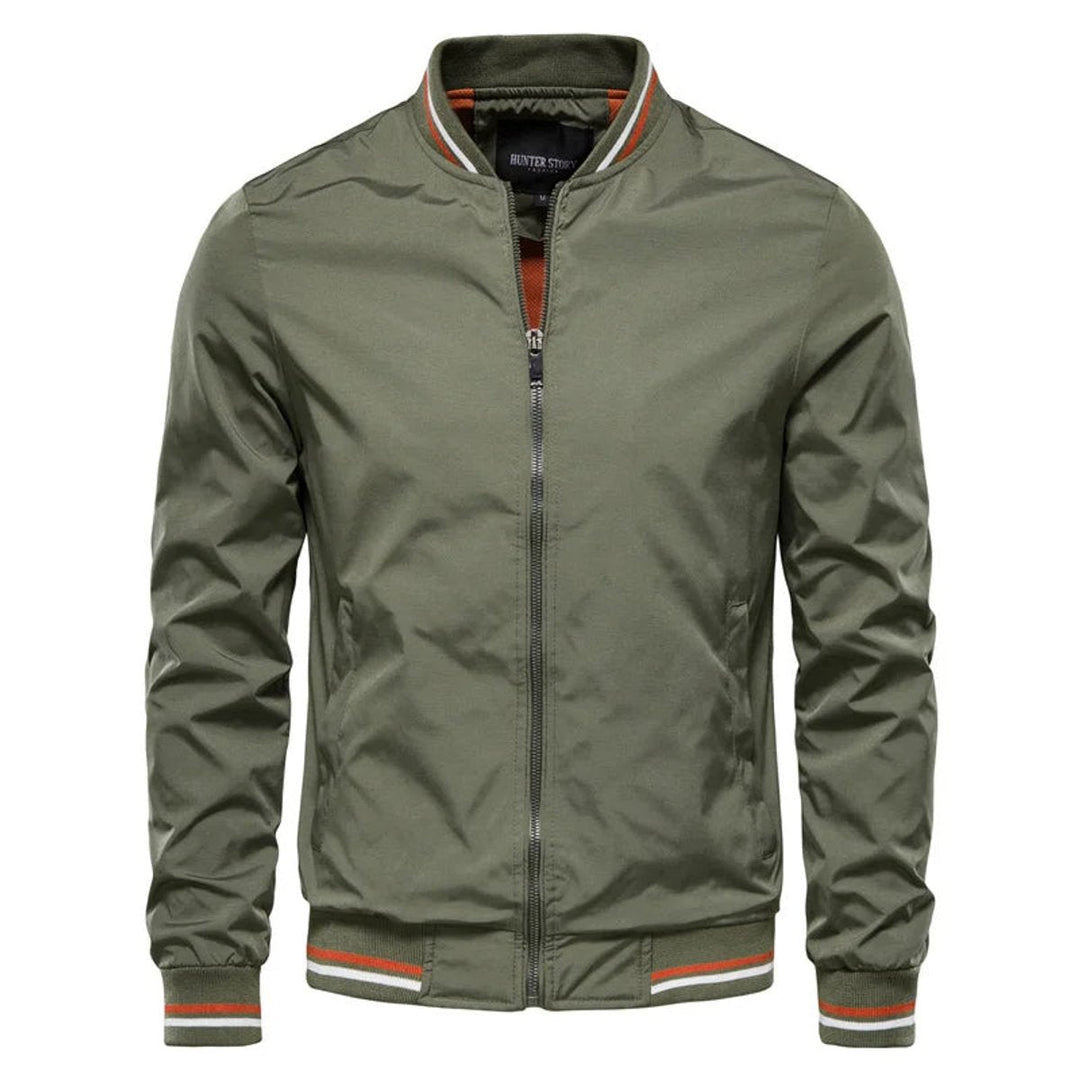 Noah | Men's Lightweight Zip-Up Bomber Jacket Ribbed Collar