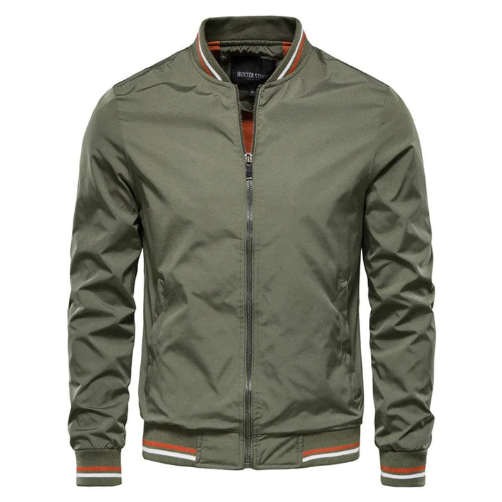 Noah | Men's Lightweight Zip-Up Bomber Jacket Ribbed Collar
