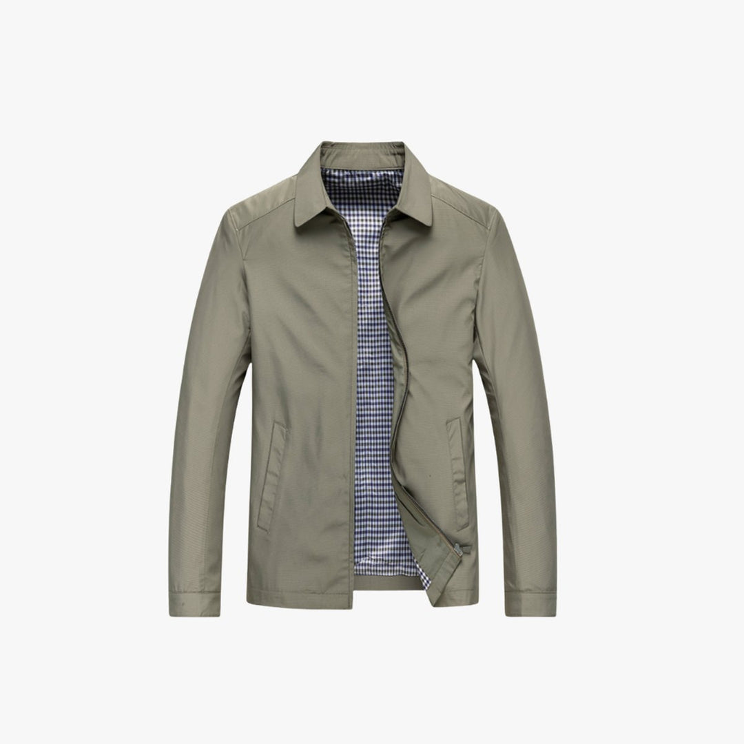 Archie | Mens Lightweight Zip-Up Windbreaker Jacket Gingham Lined