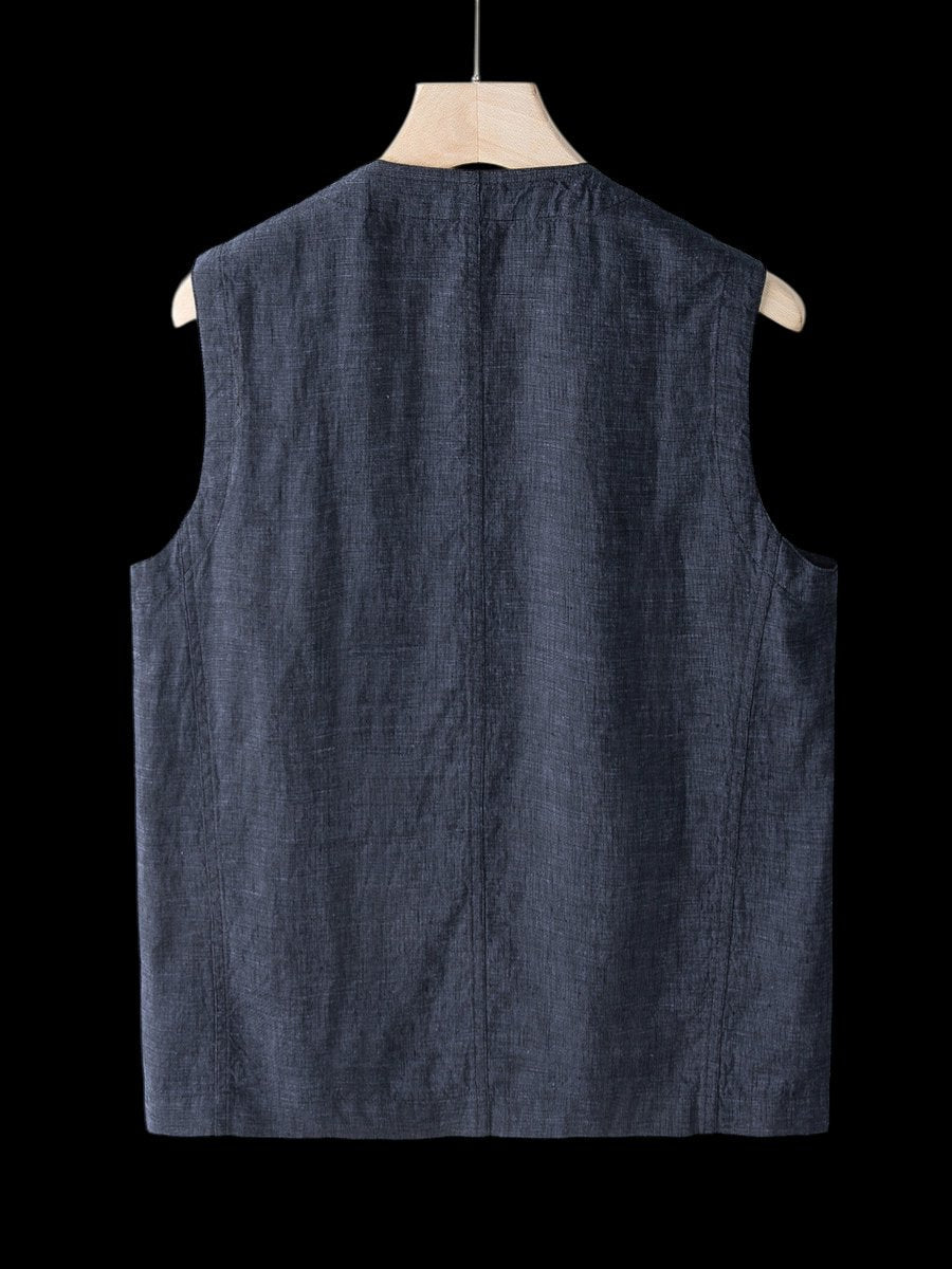 Jack | Men's Linen Sleeveless Waistcoat Vest Cardigan Button-Front