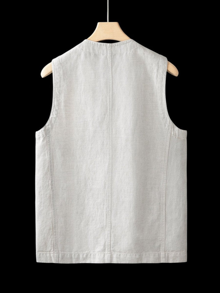 Jack | Men's Linen Sleeveless Waistcoat Vest Cardigan Button-Front