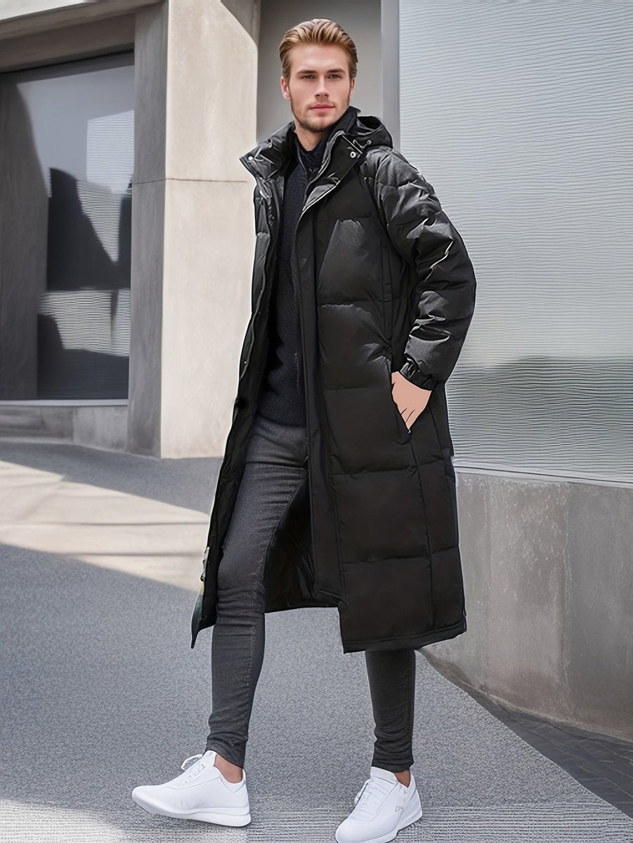 Arthur | Men's Long Padded Hooded Waterproof Zip-Up Winter Coat