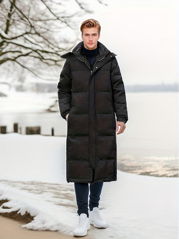 Arthur | Men's Long Padded Hooded Waterproof Zip-Up Winter Coat