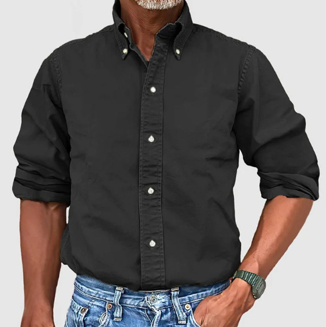James | Men's Long-Sleeve Button-Down Cotton Shirt Regular Fit