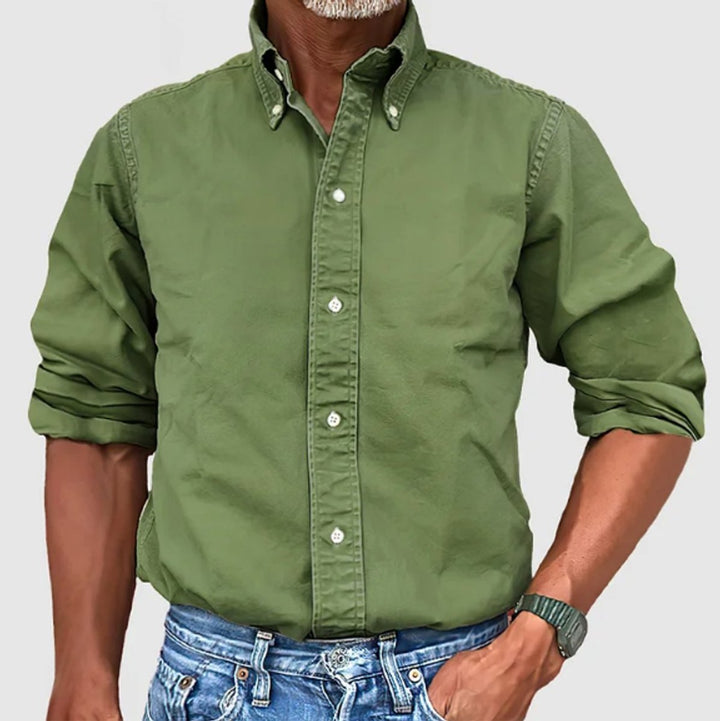 James | Men's Long-Sleeve Button-Down Cotton Shirt Regular Fit