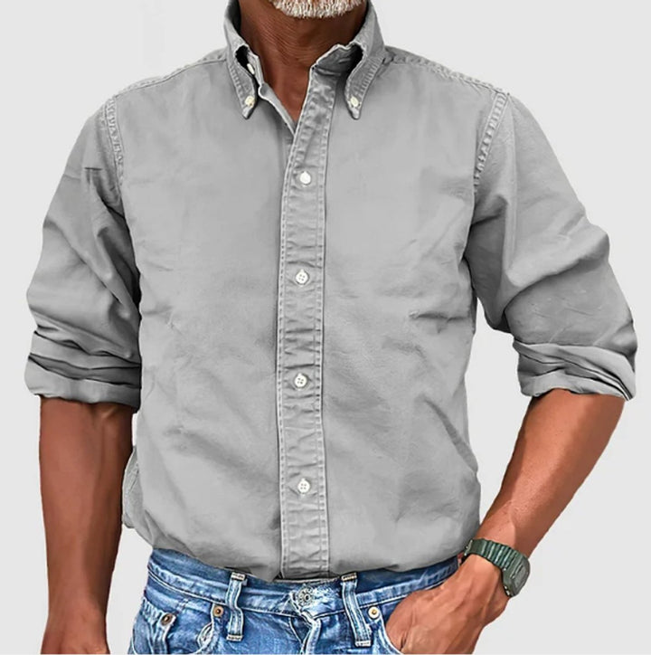 James | Men's Long-Sleeve Button-Down Cotton Shirt Regular Fit